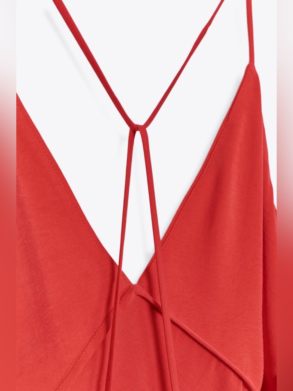 Zara NWT ZW COLLECTION Camisole Maxi Slip Red Dress Spaghetti Strap Quiet Luxury - Picture 6 of 16